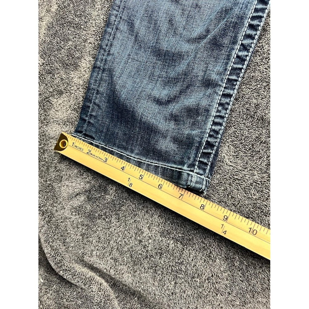 BKE Payton Straight Leg Jeans Womens 27 Medium Wash Low Rise Contrast Stitch - Picture 4 of 12